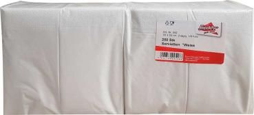 Servietten WEISS, 2-lagig, 33 x 33 cm, 1/8 Folding, 250 Stück