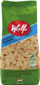 Wolf Hartweizen Farfalle, vegan, Papierpackung, 500g