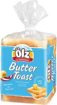 Ölz Buttertoast mit Alpenbutter aus Österreich, 10 Scheiben, 250 Gramm