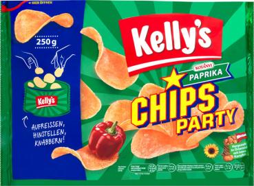 Kelly's Chips-Party Paprika, Standbeutel, 250 Gramm