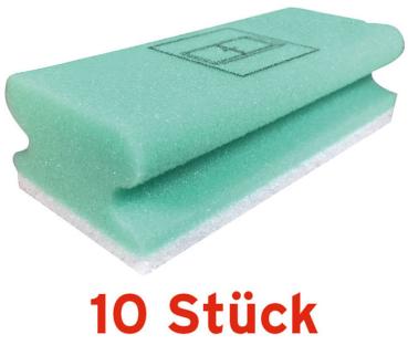 Profi Power HACCP Pad-Schwamm Vlies KÜCHE, GRÜN mit Piktogramm, 10 Stück Packung
