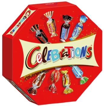 Celebrations (Twix, Milky Way, Snickers, Mars, Bounty, Dove, Dove Caramel, Maltesers, Teasers)