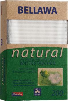 Bellawa Wattestäbchen natural, Die Umweltfreundlichen, 200 Stück