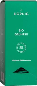 Preview: J. Hornig Bio Grüntee, Blattteemischung, 25 Pyramidenbeutel im Kuvert,