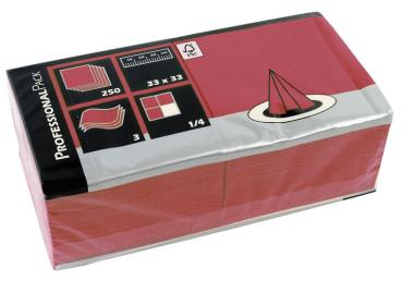 Servietten bordeauxrot, 3-lagig, 33 x 33 cm, 250 Stück