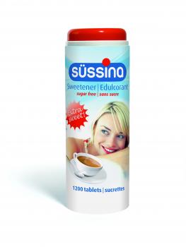 SÜSSINA – Süßstoff Tischspender 1200 Stück, kalorienfrei, zuckerfrei, lactosefrei, vegan, 72g