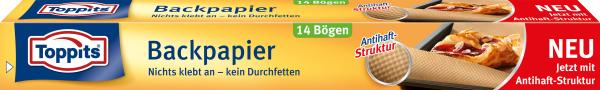 Toppits Backpapier-Bögen, mit Antihaft-Struktur, 14 Einzelbögen à 39 x 45 cm