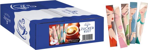 Wiener Zucker Zuckerkult Zuckersticks, 1.000 Sticks à 4 g, 4kg