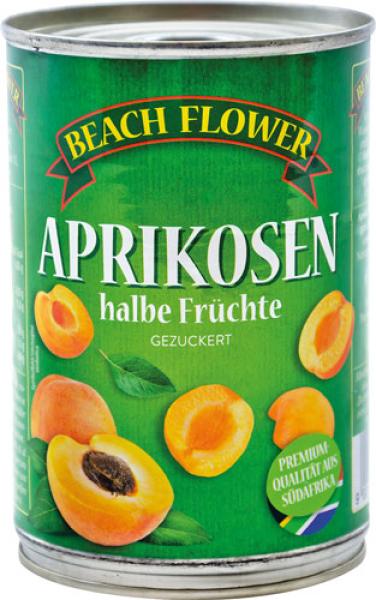Beach Flower Aprikosen-Hälften, gezuckert, 240g (Abtropfgewicht)