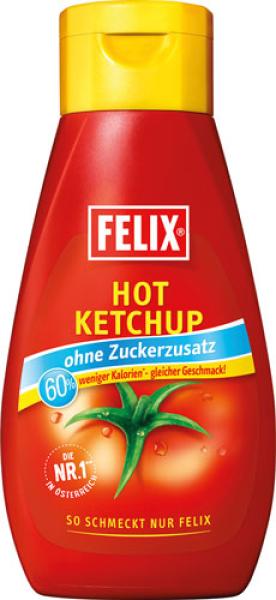 Felix Tomatenketchup Hot ohne Zuckerzusatz, 435 Gramm