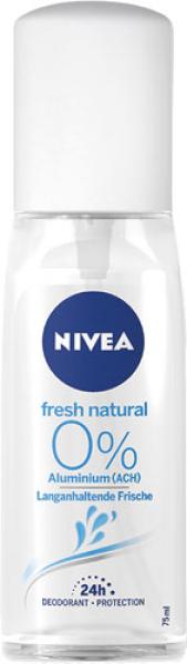 Nivea Fresh Natural 0 % Aluminum, 24h Deo Zerstäuber (Pumpe)