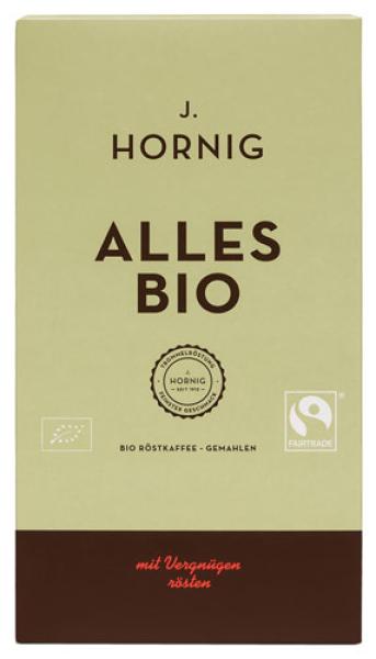 J. Hornig Fairtrade Alles Bio, Bio-Röstkaffee, gemahlen, 500 Gramm