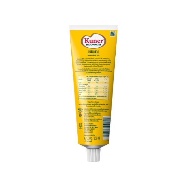 Kuner Mayonnaise Original, 80 % Fett Rückseite